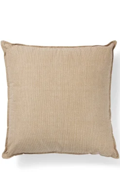Cushion with signature stripe and logo