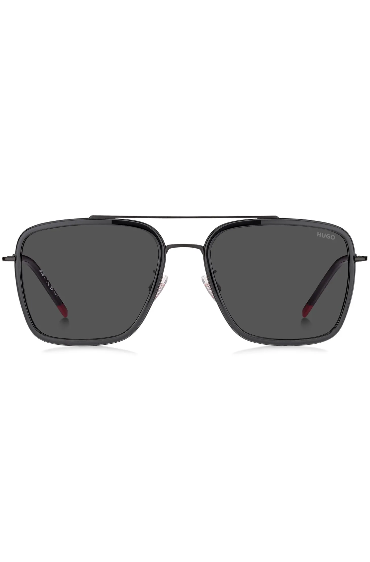 Dark-grey sunglasses with flex hinges