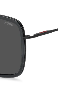 Dark-grey sunglasses with flex hinges
