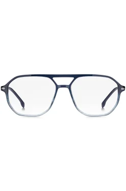 Degradé-blue optical frames with silver-tone trims
