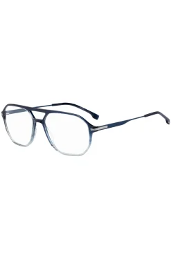 Degradé-blue optical frames with silver-tone trims