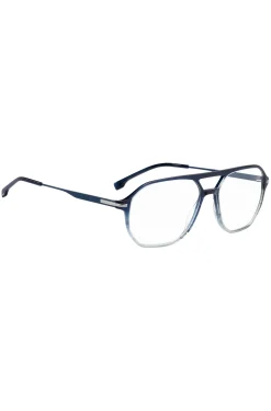 Degradé-blue optical frames with silver-tone trims