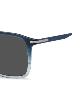 Degradé-blue sunglasses with striped detail