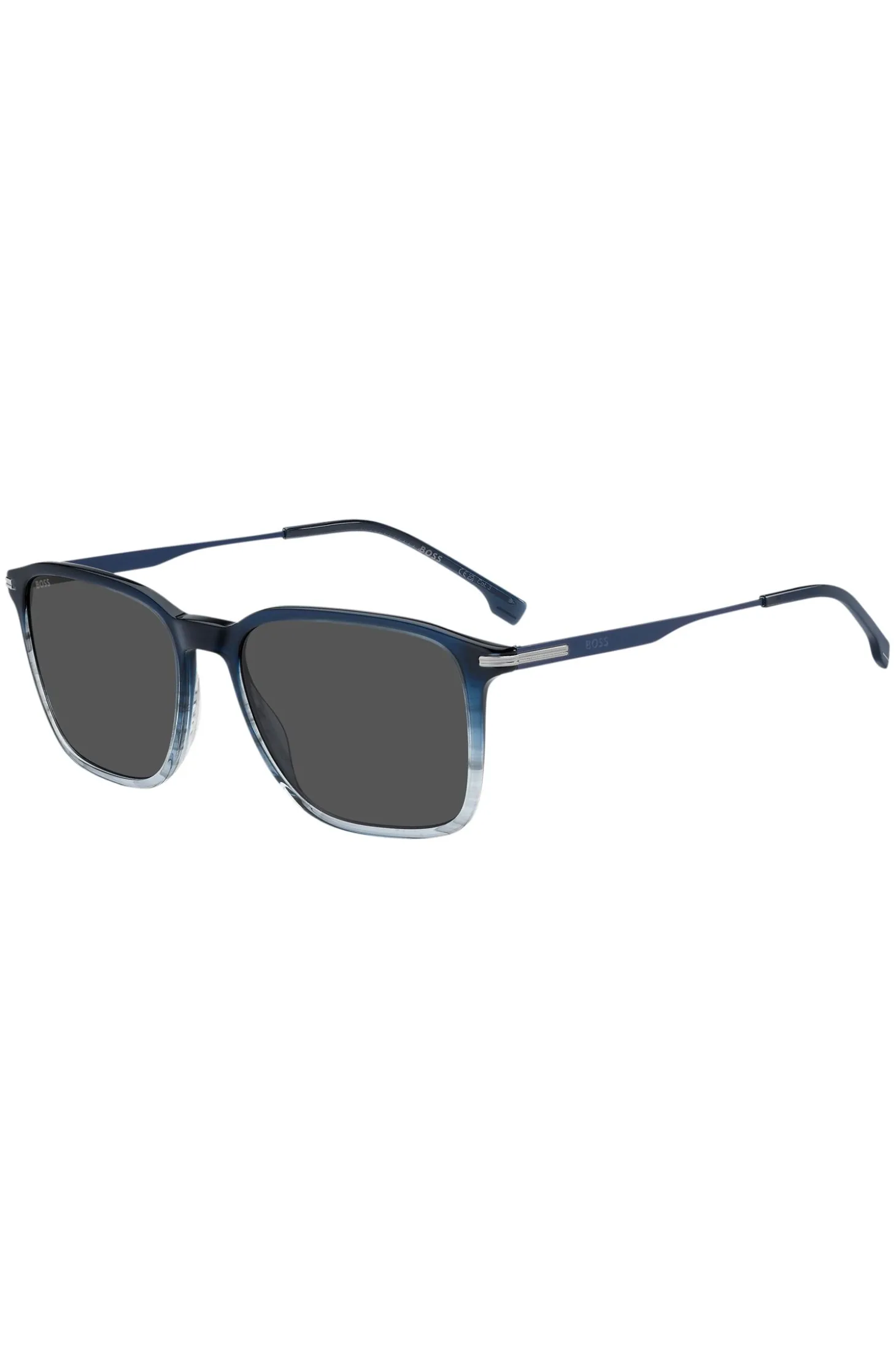 Degradé-blue sunglasses with striped detail