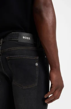 Delaware Slim-fit black jeans in stretch cotton blend