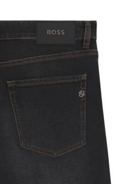 Delaware Slim-fit black jeans in stretch cotton blend