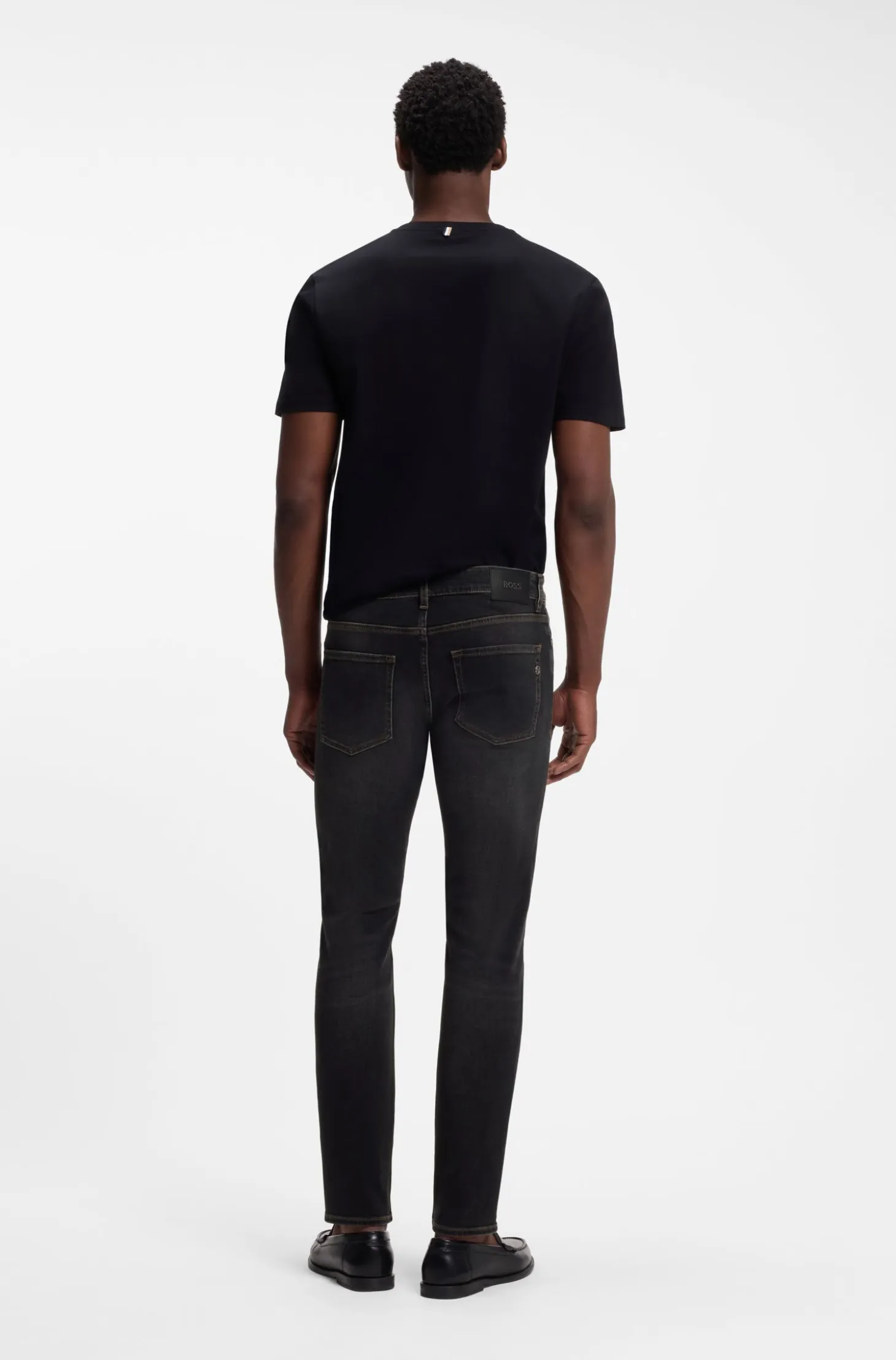 Delaware Slim-fit black jeans in stretch cotton blend