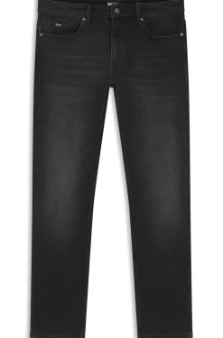 Delaware slim-fit jeans in black comfort-stretch denim