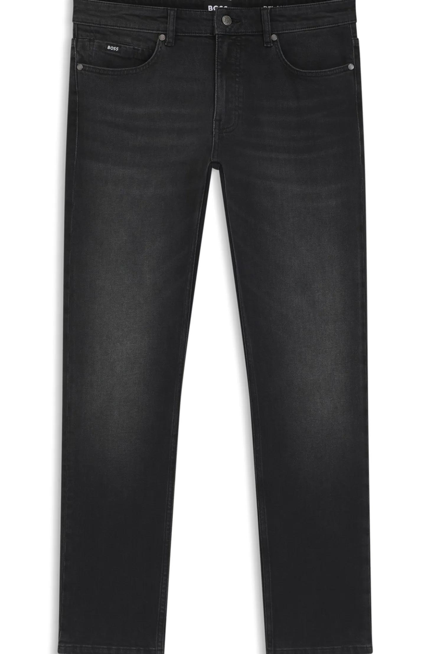 Delaware slim-fit jeans in black comfort-stretch denim