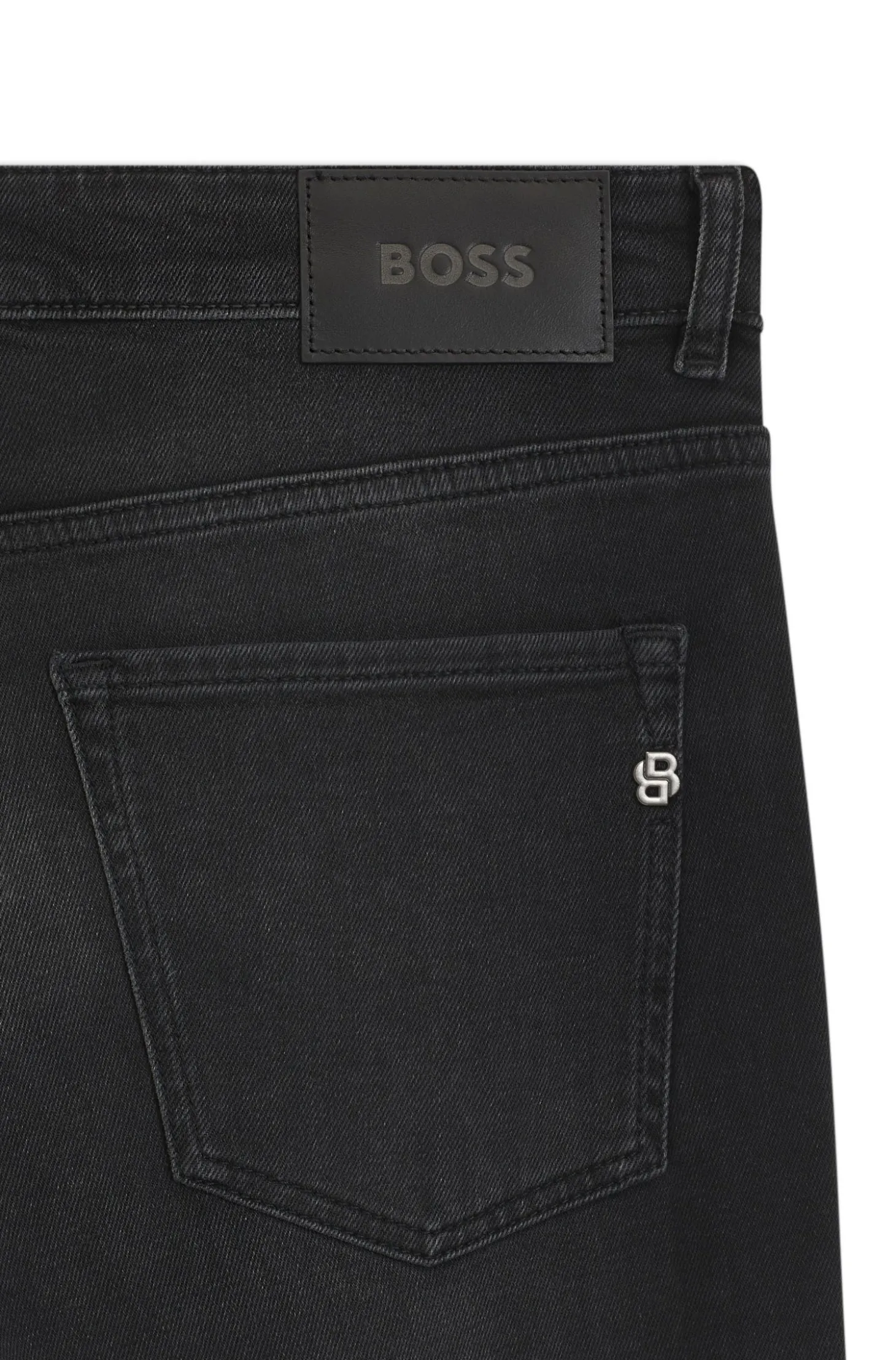 Delaware slim-fit jeans in black comfort-stretch denim