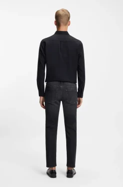 Delaware slim-fit jeans in black stretch denim