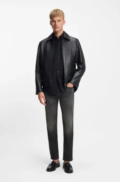 Delaware slim-fit jeans in black stretch denim
