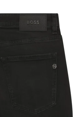 Delaware slim-fit jeans in black stretch denim