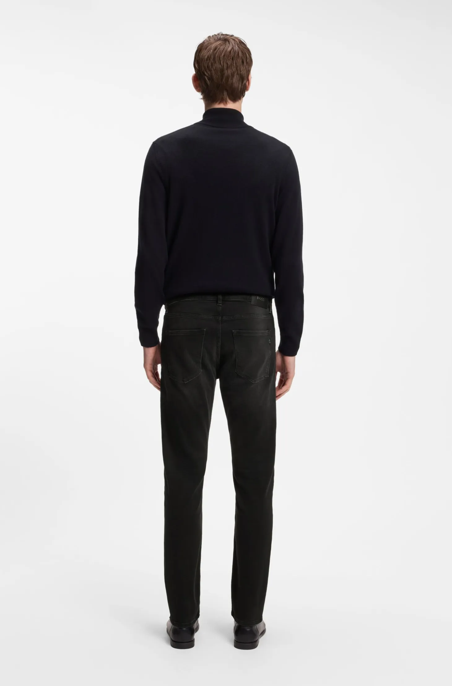 Delaware slim-fit jeans in black stretch denim