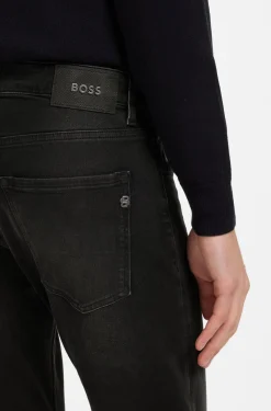 Delaware slim-fit jeans in black stretch denim