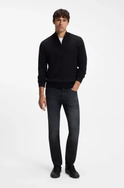 Delaware Slim-fit jeans in black super-soft Italian denim