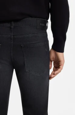 Delaware Slim-fit jeans in black super-soft Italian denim