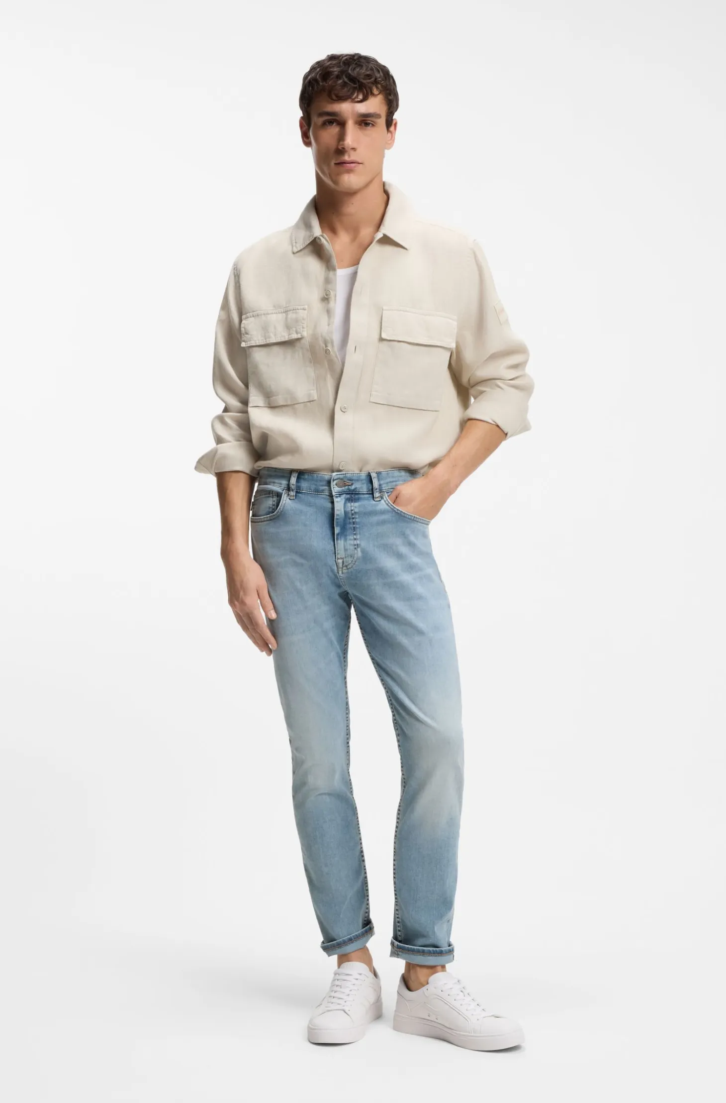 Delaware slim-fit jeans in blue soft-motion denim