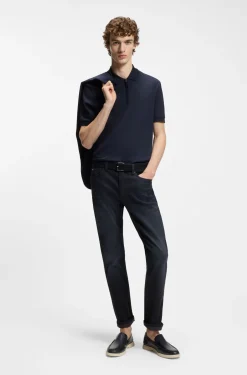 Delaware slim-fit jeans in blue knitted denim