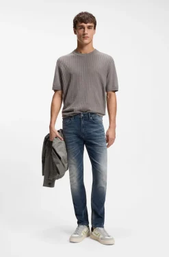 Delaware slim-fit jeans in blue-black stretch denim