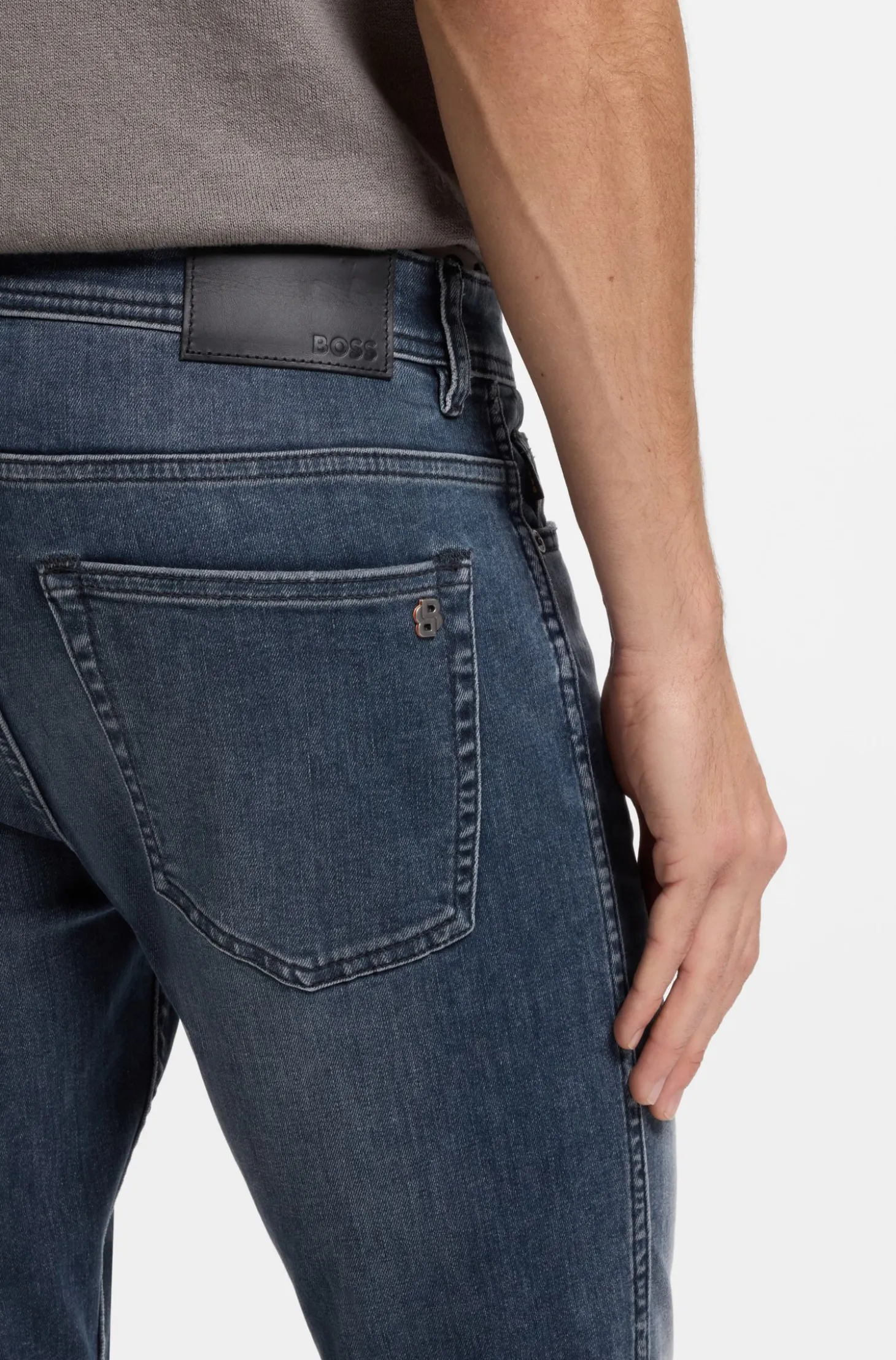 Delaware slim-fit jeans in blue-black stretch denim