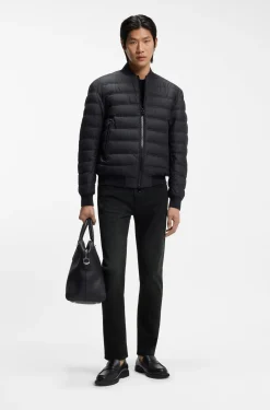 Delaware slim-fit jeans in deep-black stretch denim