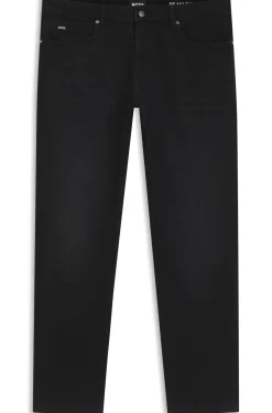 Delaware slim-fit jeans in deep-black stretch denim