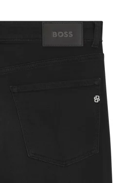 Delaware slim-fit jeans in deep-black stretch denim