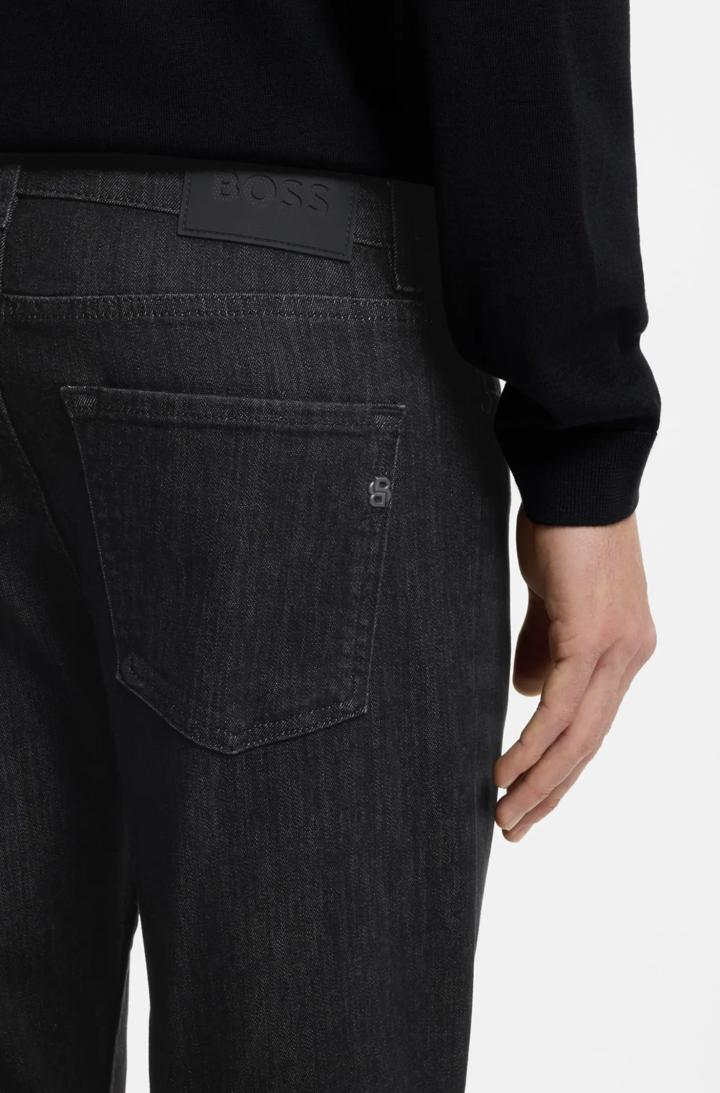 Delaware slim-fit jeans in grey wrinkle-resistant denim