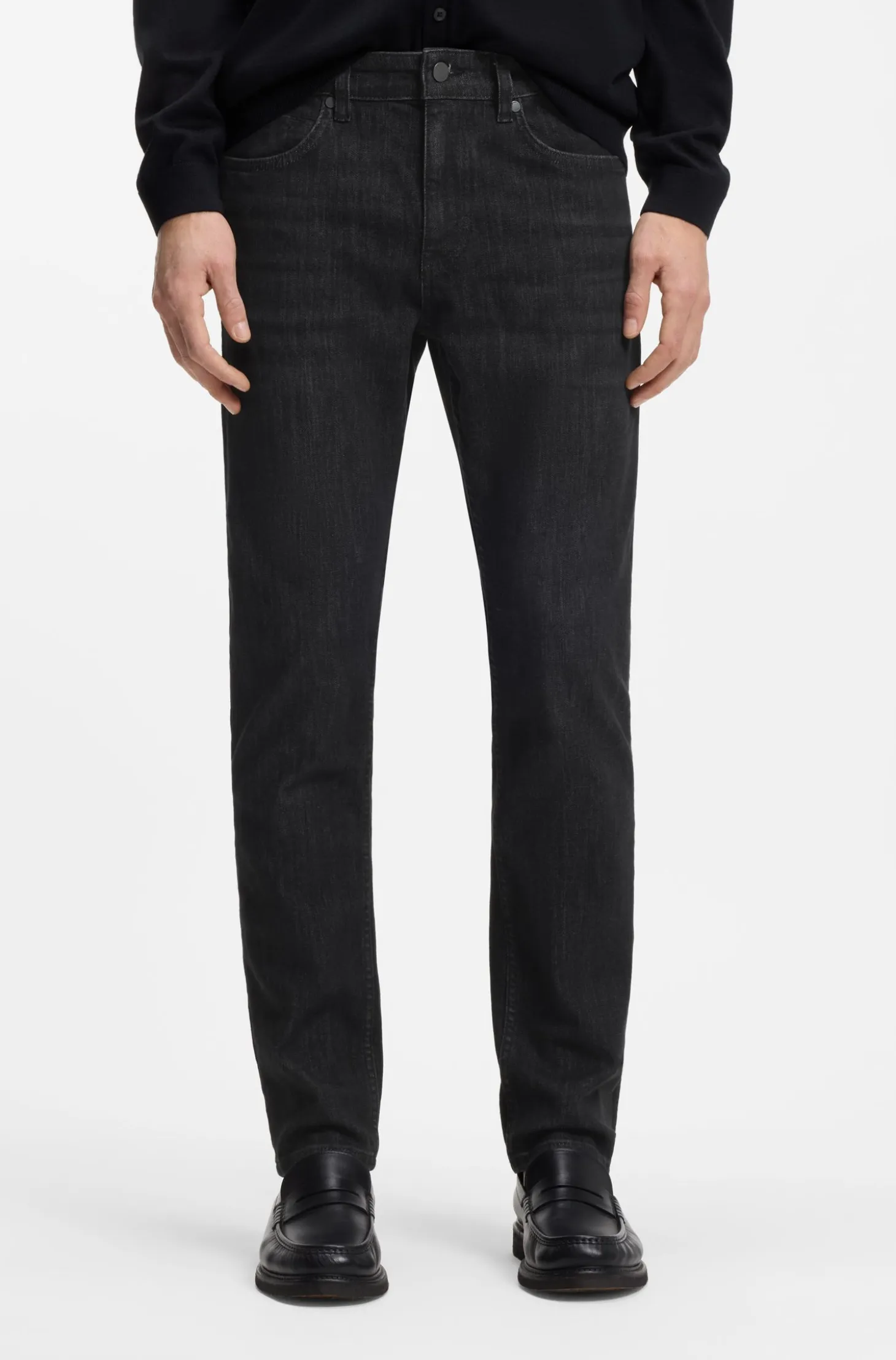 Delaware slim-fit jeans in grey wrinkle-resistant denim