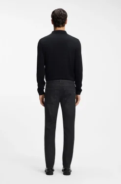 Delaware slim-fit jeans in grey wrinkle-resistant denim
