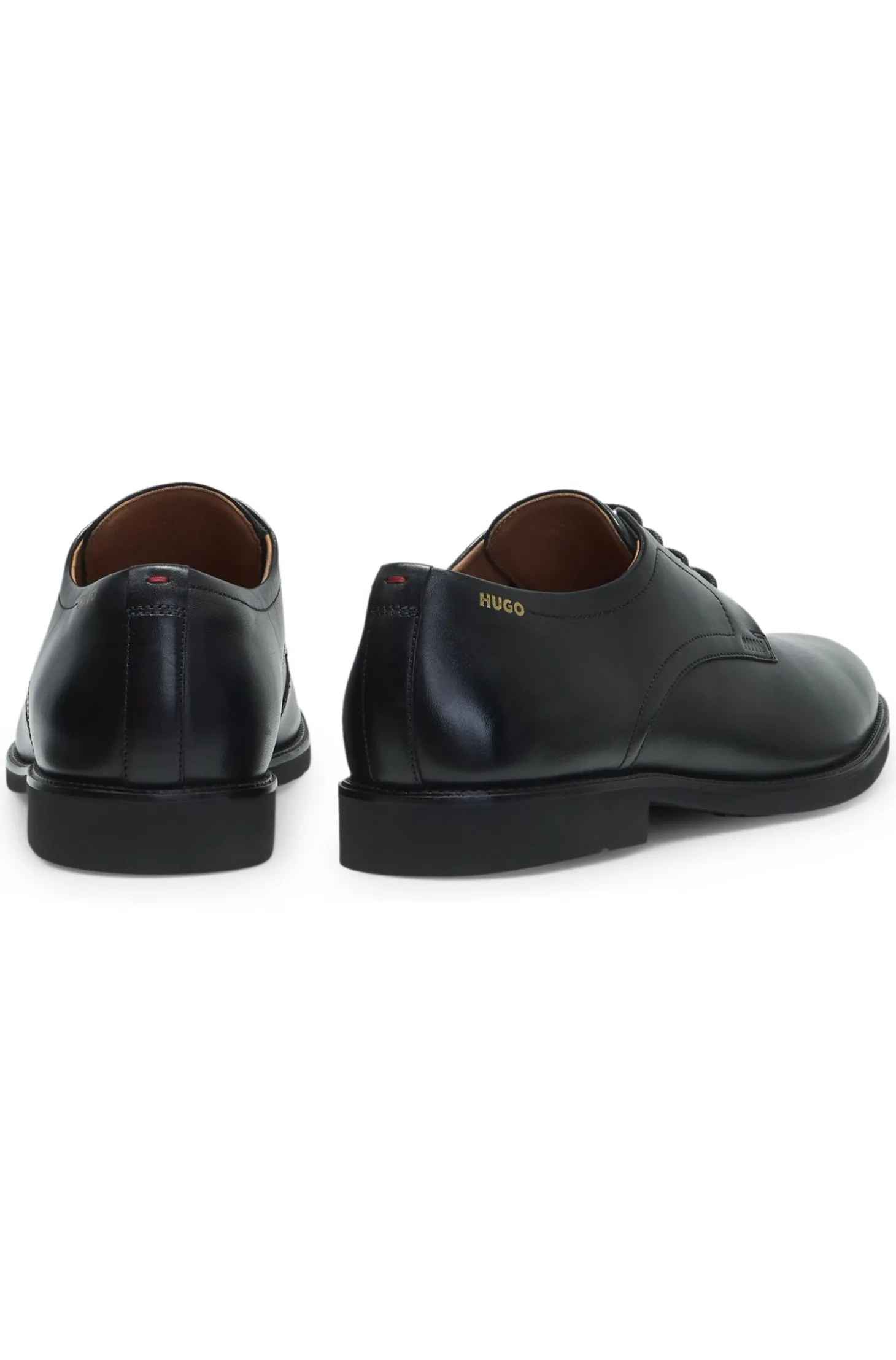 Derby shoes in smooth leather with embossed logo