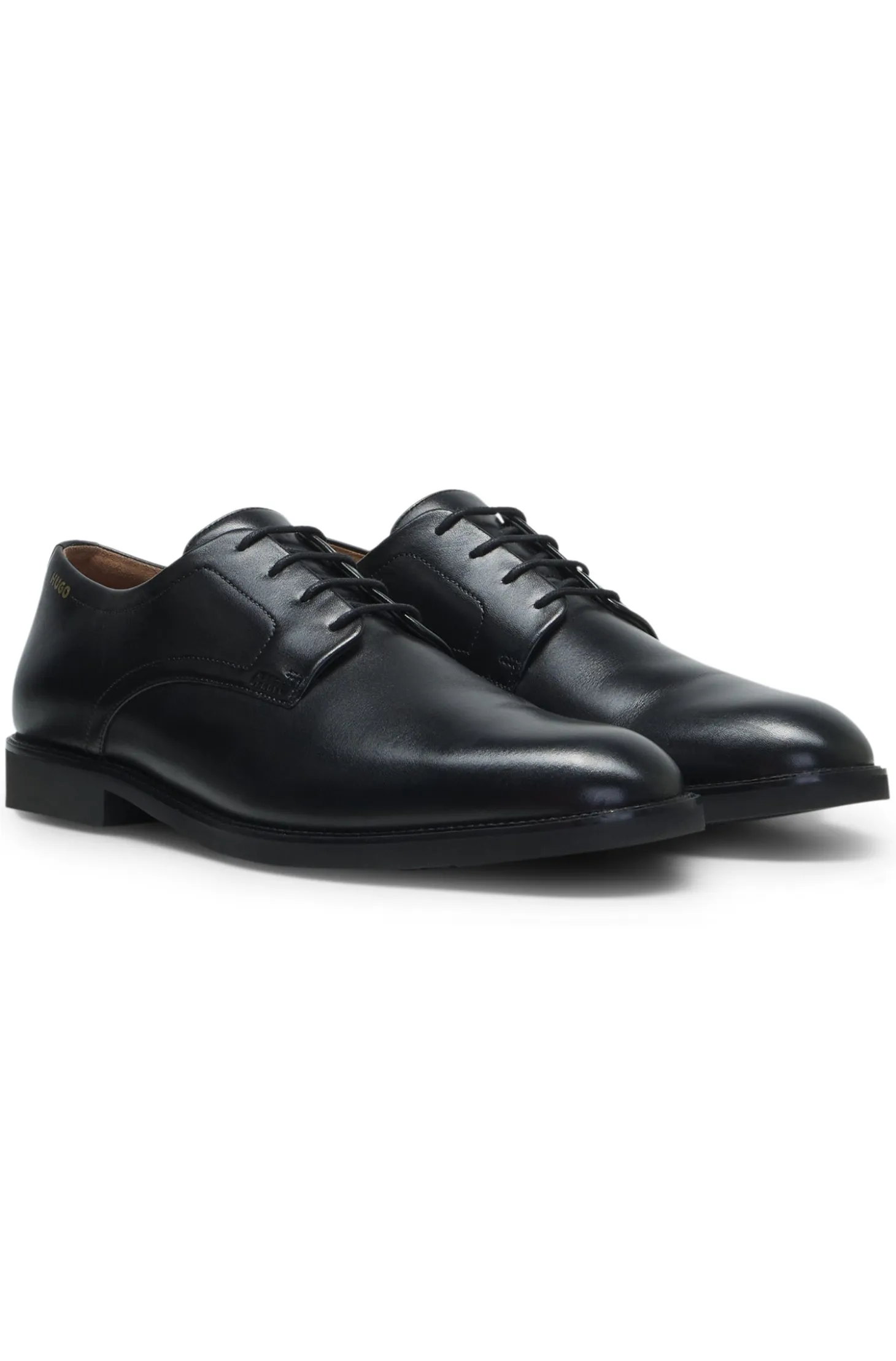 Derby shoes in smooth leather with embossed logo