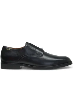 Derby shoes in smooth leather with embossed logo