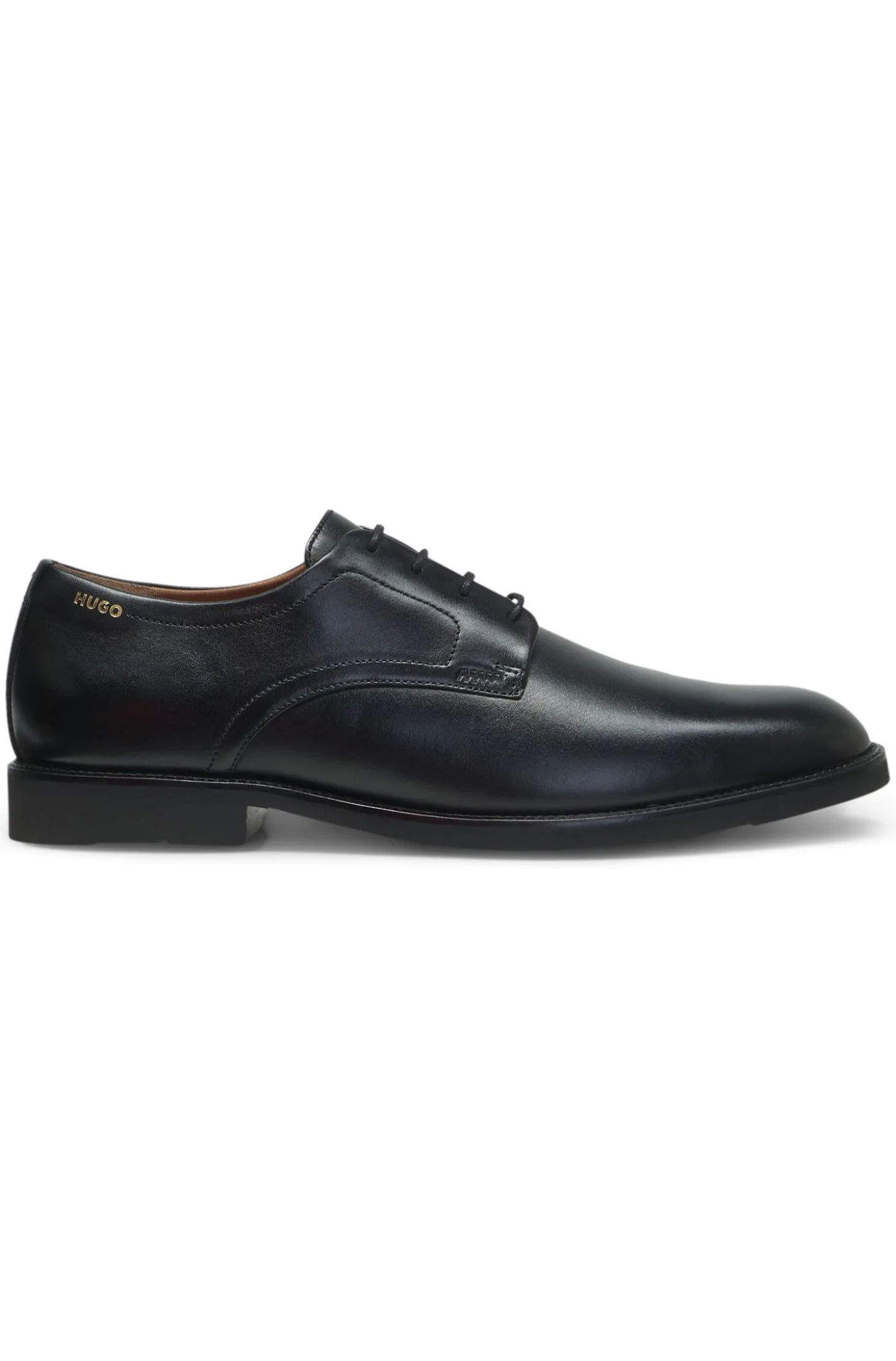 Derby shoes in smooth leather with embossed logo