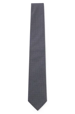 Diagonal-stripe tie in Italian-made silk jacquard