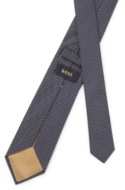 Diagonal-stripe tie in Italian-made silk jacquard