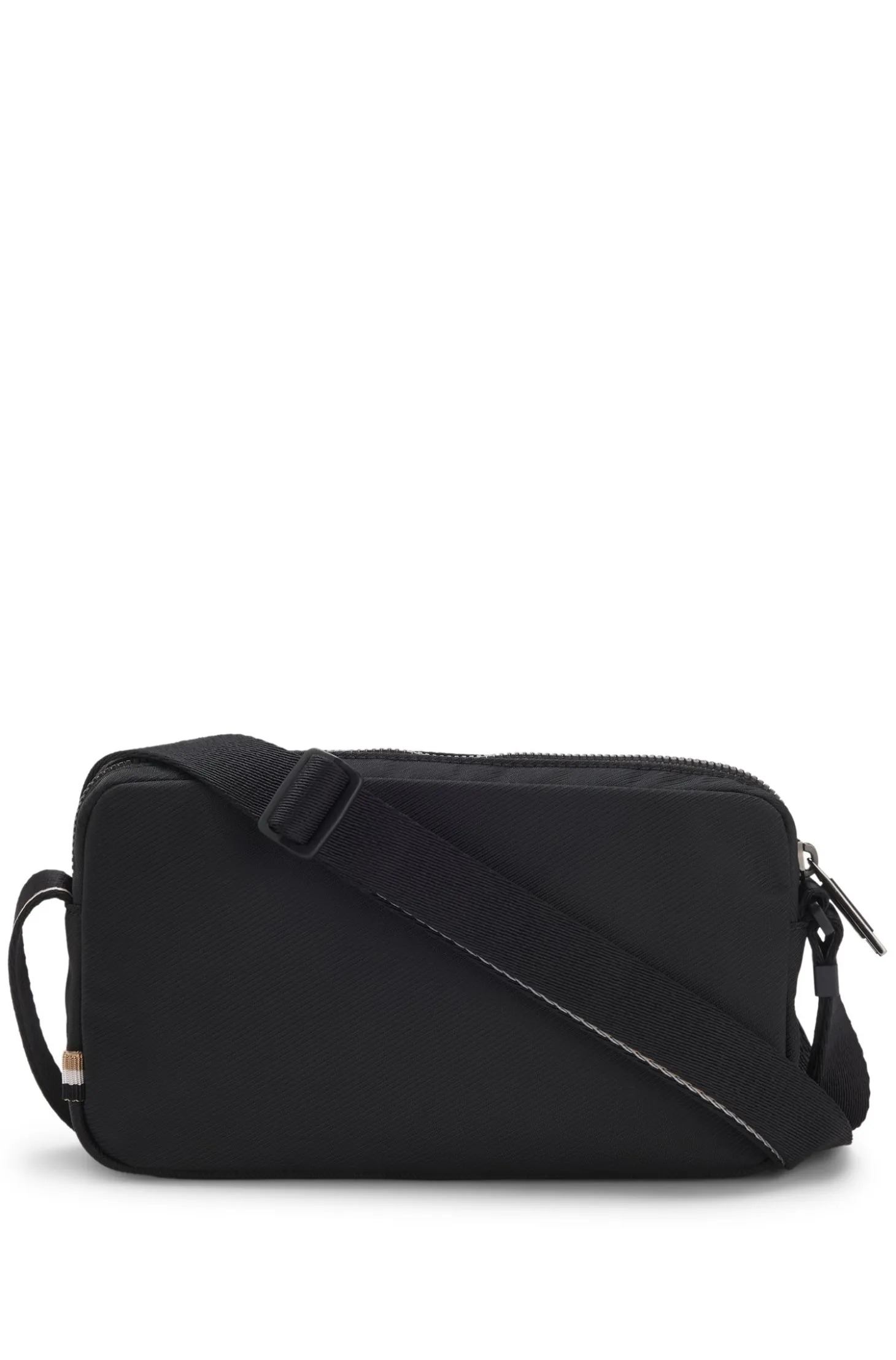 Diamond-structured crossbody bag with tonal logo