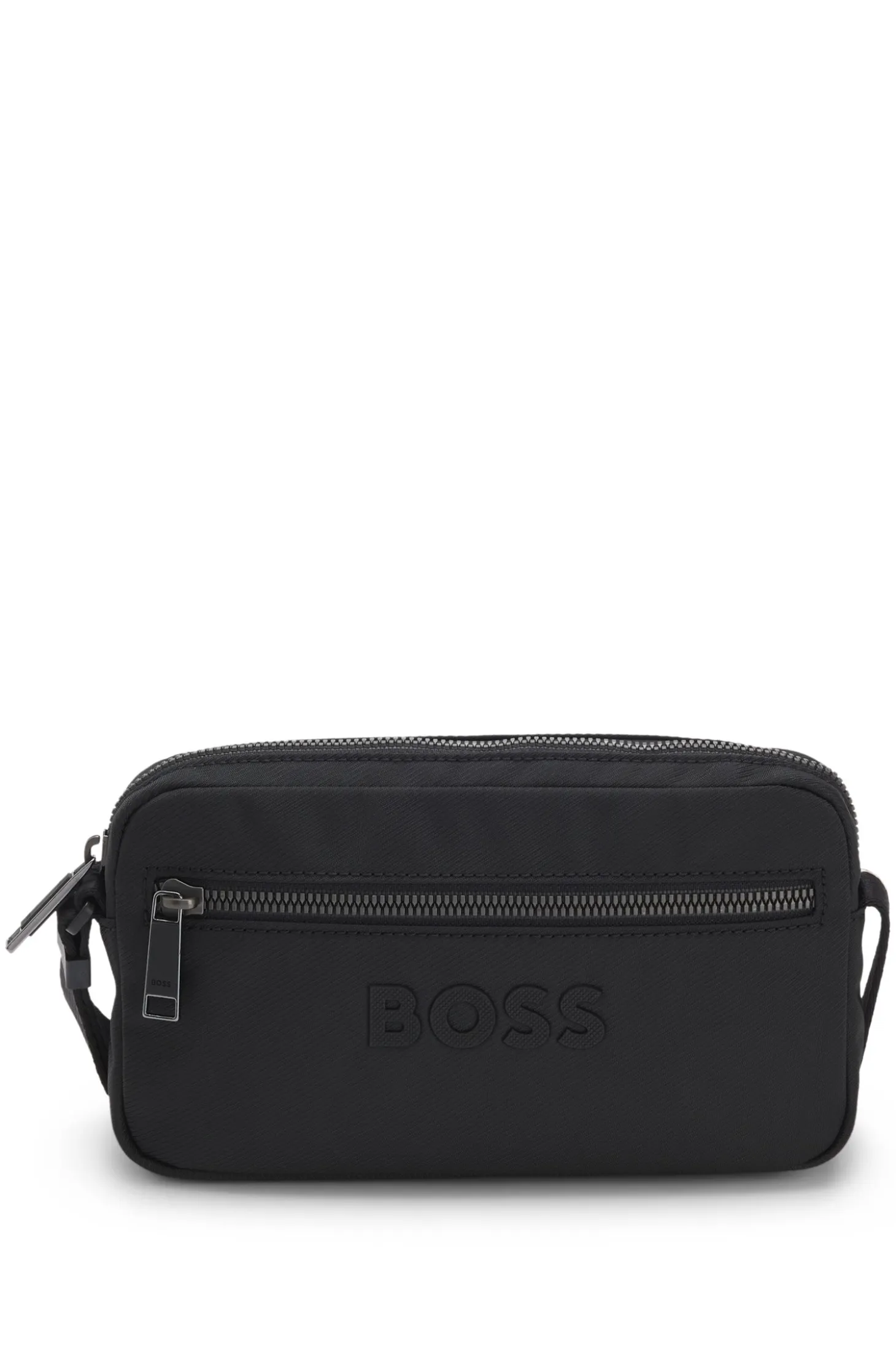Diamond-structured crossbody bag with tonal logo