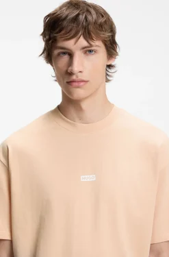 Dip-dyed logo T-shirt in cotton jersey