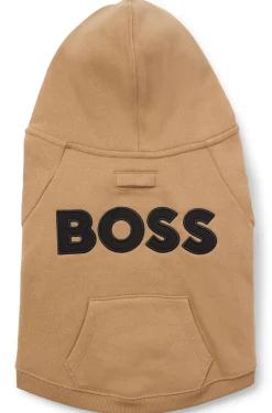 Dog hoodie in a cotton blend with contrast logo