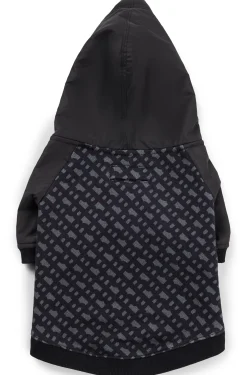 Dog hoodie with monogram pattern