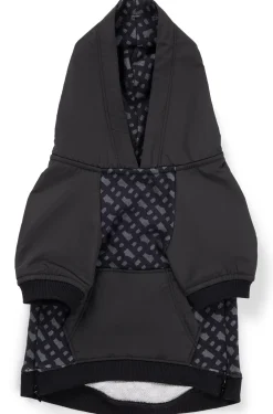 Dog hoodie with monogram pattern