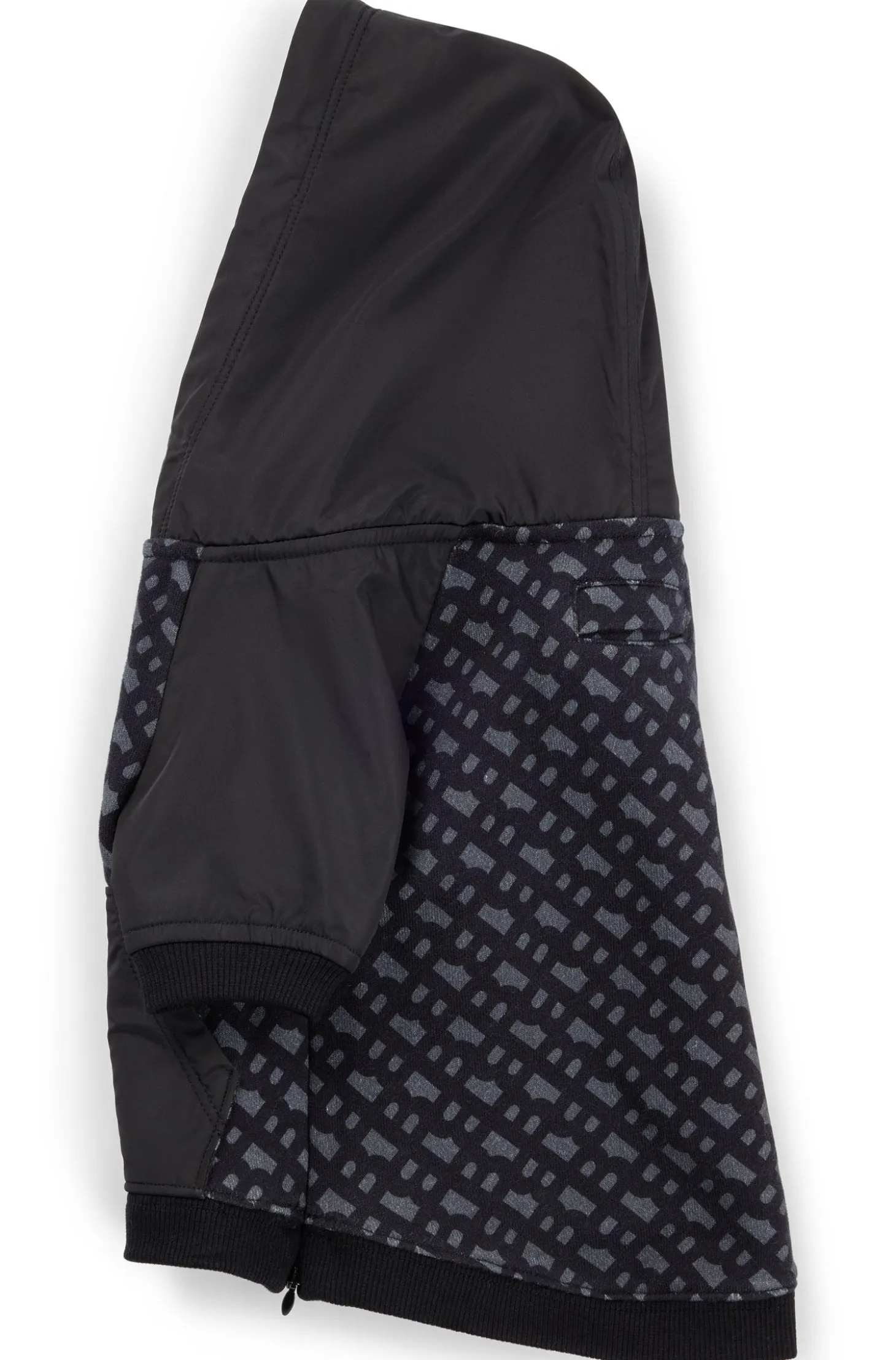 Dog hoodie with monogram pattern