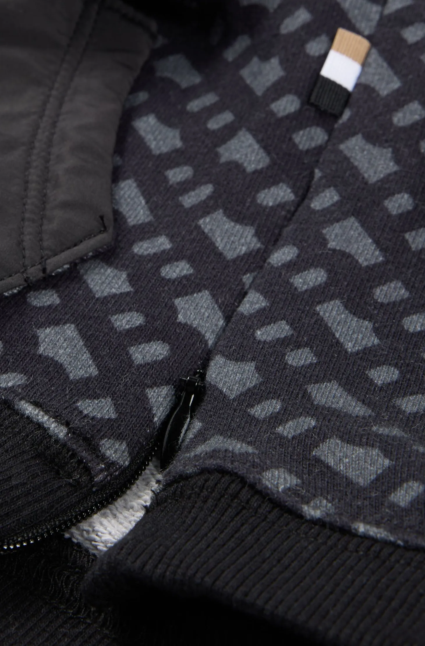 Dog hoodie with monogram pattern