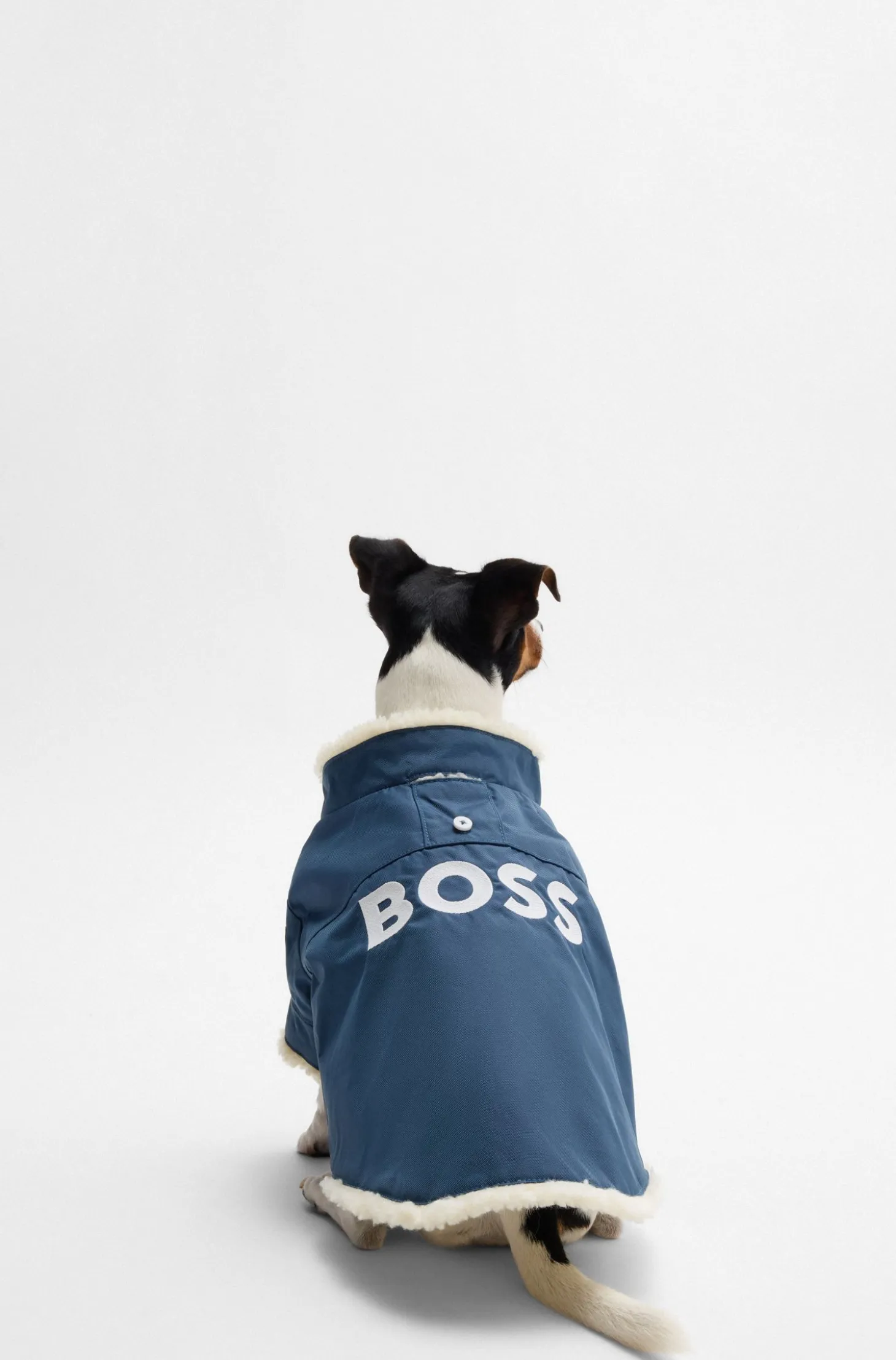 Dog parka jacket with contrast logo