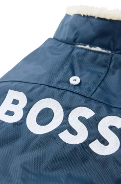 Dog parka jacket with contrast logo