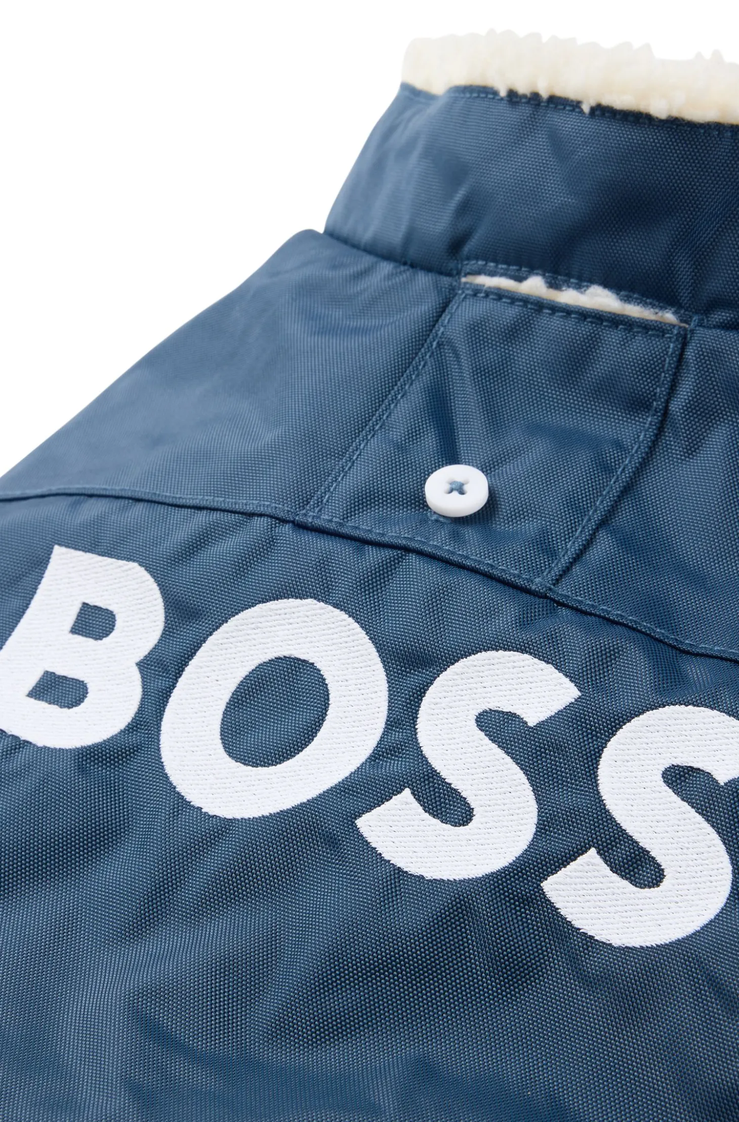Dog parka jacket with contrast logo