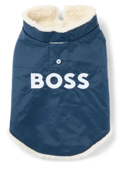 Dog parka jacket with contrast logo
