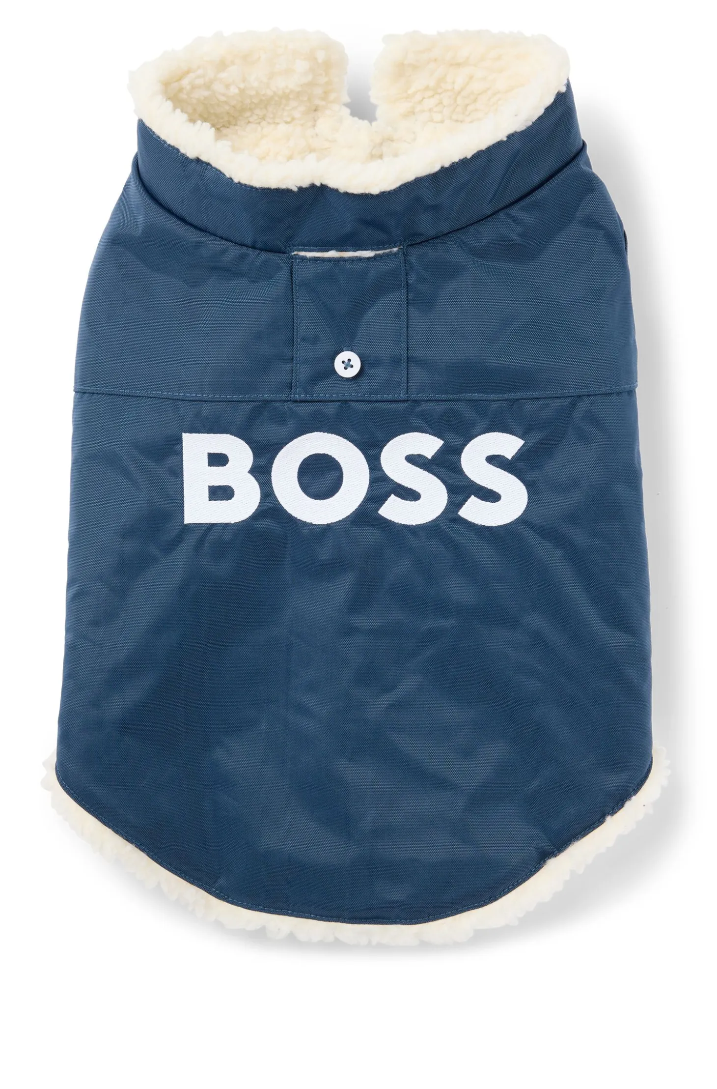 Dog parka jacket with contrast logo